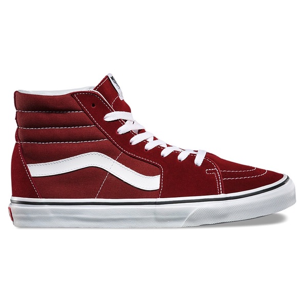 maroon van high tops